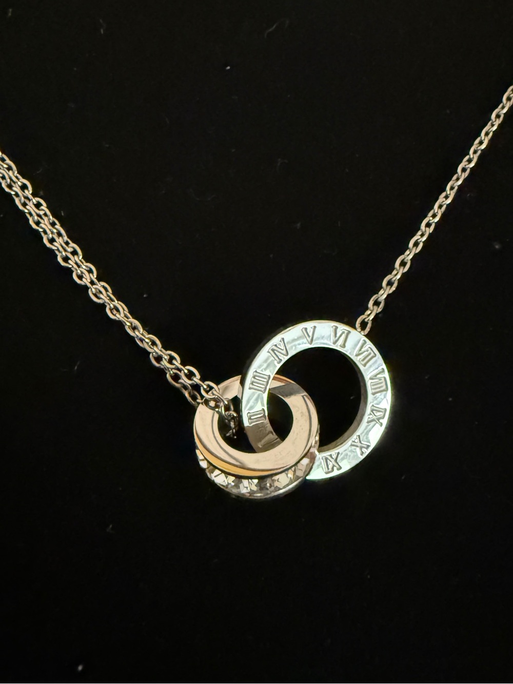 18k White GP Interlocking Infinity Circle Bracelet